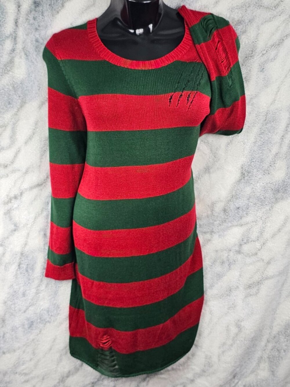 Torrid 1 1X 14-16 Nightmare Elm Street Freddy Krueger Sweater Dress Distressed
